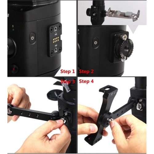  Tineer Aluminum Alloy Monitor Mount Adapter Set - Support 4.0-9.7inch Smartphone/Tablet Extension Arm Bracket for DJI Ronin S/Ronin SC Handheld Gimbal Stabilizer Accessory