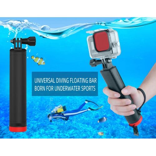  Tineer Diving Floating Bar Hand Grip - Universal Action Camera Extension Handle Stick Mount for DJI OSMO Pocket/OSMO Action/GoPro Camera Accessory