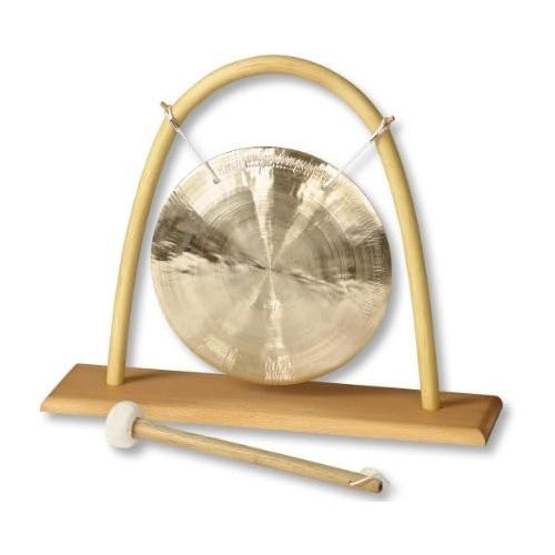  [아마존베스트]Tingsha Feng (Wind Gong Diameter 25cm with Rattan Table Stand