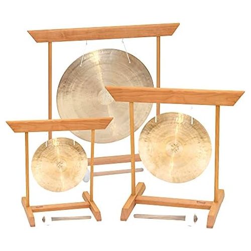  [아마존베스트]Tingsha Feng Gong Wind Gong/Diameter 45cm with Wooden Stand, Beech