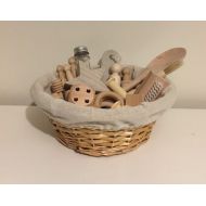 Tinkertrayplay 30 Piece Treasure Basket with Sensory Tube in a Beautiful Wicker Basket | Montessori | Heuristic Play | Loose Parts