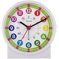 Tinload Analog Alarm Clock for Kids, Telling Time Teaching Design, Silent Non Ticking, Increasing Beep Sounds, Battery Operated Snooze and Light Functions