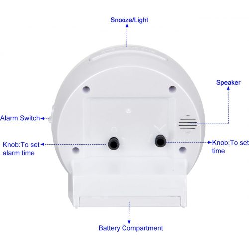  Tinload Analog Alarm Clock for Kids, Telling Time Teaching Design, Silent Non Ticking, Increasing Beep Sounds, Battery Operated Snooze and Light Functions