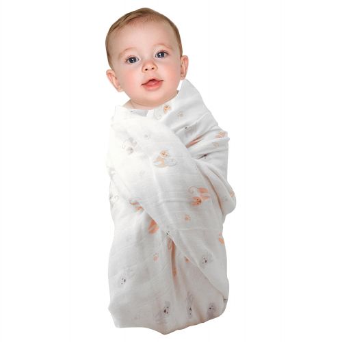  Tiny Cloud Swaddle Receiving 3 Pack Blanket Set Made with 100% Organic Cotton Muslin