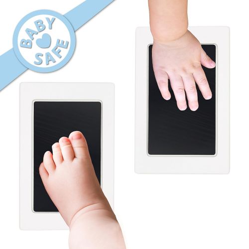  [아마존베스트]Tiny Gifts Clean Touch Ink Pad for Baby Handprints and Footprints  Inkless Infant Hand & Foot Stamp  Safe for Babies, Doesn’t Touch Skin  Perfect Family Memory or Gift  2 Uses, Black Prin