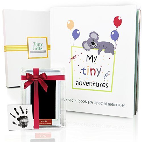  [아마존베스트]Tiny Gifts First 5 Years Baby Memory Book + Clean-Touch Ink Pad + Gift Box. Record Your Girl or Boy Photos & Milestones. Keepsake Journal | Scrapbook | Photo Album. Modern Baby Shower Gift fo