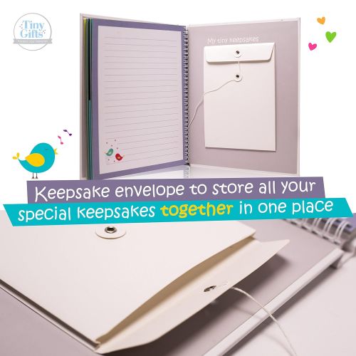  [아마존베스트]Tiny Gifts First 5 Years Baby Memory Book + Clean-Touch Ink Pad + Gift Box. Record Your Girl or Boy Photos & Milestones. Keepsake Journal | Scrapbook | Photo Album. Modern Baby Shower Gift fo