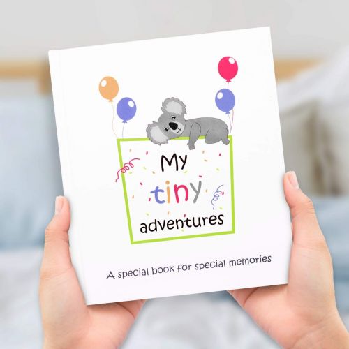  [아마존베스트]Tiny Gifts Baby Memory Book  First 5 Years Photo Album, Journal & Scrapbook + 28 FREE Monthly & Milestone Stickers. Modern Baby Shower Gift for Girl or Boy. 54 Pages + Gift Box & Keepsake En