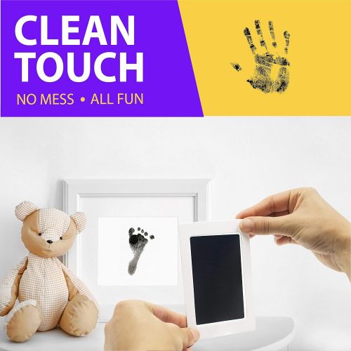  Tiny Gifts Large Clean Touch Ink Pad for Baby Handprints and Footprints  Inkless Infant Hand & Foot Stamp  Safe for Babies, Doesn’t Touch Skin  Perfect Family Memory or Gift, Black Print K