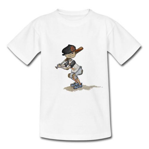  Toddler Baltimore Orioles Tiny Turnip White Slugger T-Shirt
