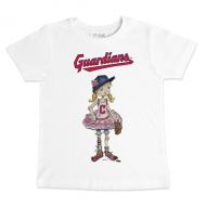 Girls Toddler Cleveland Indians Tiny Turnip Babes White T-Shirt