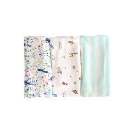 Tiny Twinkle Warm, Soft, Comfortable Swaddle Baby Blanket for Sensitive Skin: 3 Pack (Ocean Stripe, Zoo...