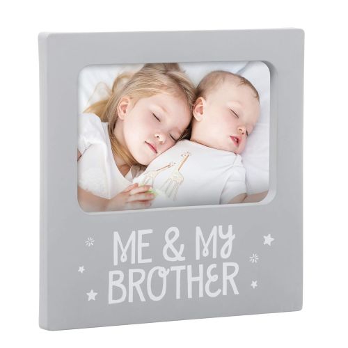  Tiny Ideas Me & My Brother Sentiment Keepsake Frame, Gift for Brother, Big Brother Big Sister Gifts, Gray