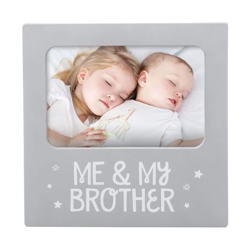  Tiny Ideas Me & My Brother Sentiment Keepsake Frame, Gift for Brother, Big Brother Big Sister Gifts, Gray