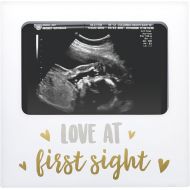 Tiny Ideas Love at First Sight Sonogram Keepsake Photo Frame, Baby Shower or Christmas New Mom Gift Ideas, White