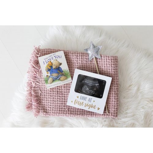  Tiny Ideas Love at First Sight Sonogram Keepsake Photo Frame, Baby Shower or Christmas New Mom Gift Ideas, White