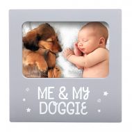 Tiny Ideas Me & My Doggie Picture Frame, Nursery Decor, Gender Neutral Baby Shower Gift, Gray