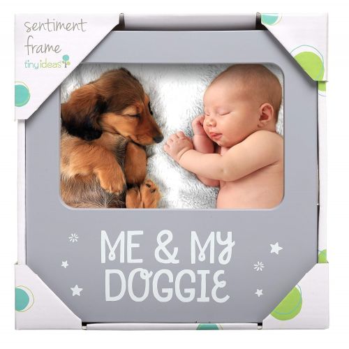  Tiny Ideas Me & My Doggie Picture Frame, Nursery Decor, Gender Neutral Baby Shower Gift, Gray