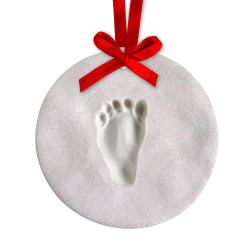  Tiny Ideas Baby Glitter Hand or Footprint Ornament Keepsake, No Bake, Creative Gift to Celebrate Newborn