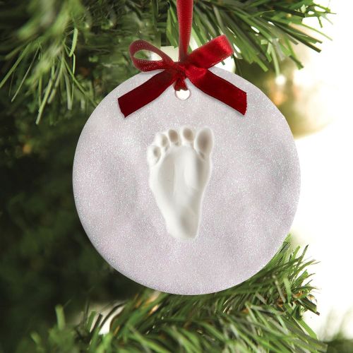  Tiny Ideas Baby Glitter Hand or Footprint Ornament Keepsake, No Bake, Creative Gift to Celebrate Newborn