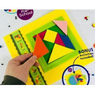 Tangram Puzzle Busy Book Page for TinyFeats Quiet Activity Book- Best Montessori Preschool Toys - Math, Art and Geometry for Kids - Mensa
