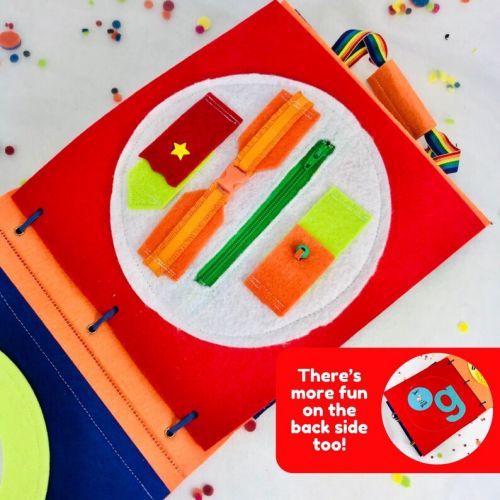  TinyFeat Quiet Book for 3 Year Old Boy - Best Toy to Entertain Kids on an Airplane, in a Car or at a Restaurant