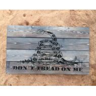 TinysSignsandDesigns Carved Dont Tread On Me Rustic Wooden Sign, patriotic, Gadsden Flag