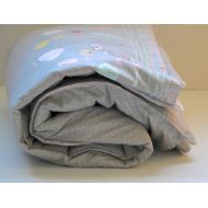 /Tinytweets Pastel Toddler Blanket - Preschool Blanket - Reversible Blanket - Toddler Bedding - Toddler bedding girl - Grey and Peach blanket