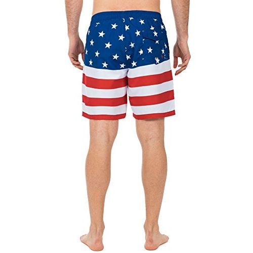  Tipsy Elves Mens American Flag Swim Trunks - Patriotic USA Stars and Stripes Swim Suit