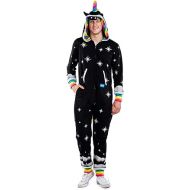 Tipsy Elves Costume Jumpsuit - Hooded Unicorn Onesie Halloween Costume for Men and Women with Rainbow Tail