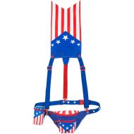 Tipsy Elves Patriotic USA Fanny Pack with American Flag Cape, Suspenders & Drink Holder