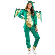 Tipsy Elves Womens Dragon Costume - Green Mythic Monster Halloween Jumpsuit