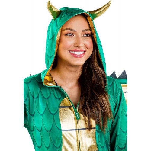  할로윈 용품Tipsy Elves Womens Dragon Costume - Green Mythic Monster Halloween Jumpsuit