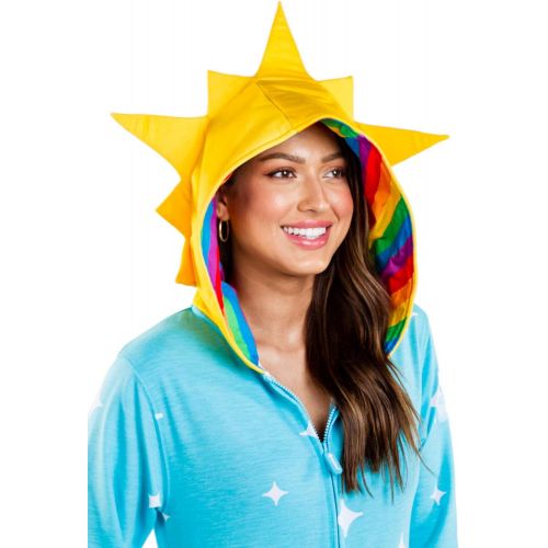  할로윈 용품Tipsy Elvess Womens Rainbow Power Stance Costume - Funny Multicolored Halloween Jumpsuit