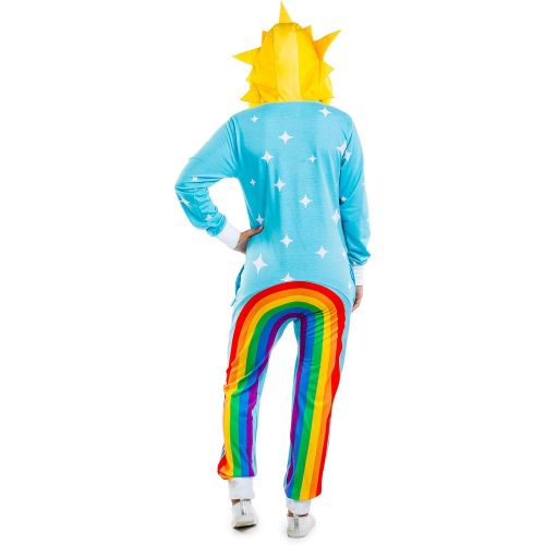  할로윈 용품Tipsy Elvess Womens Rainbow Power Stance Costume - Funny Multicolored Halloween Jumpsuit