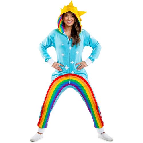  할로윈 용품Tipsy Elvess Womens Rainbow Power Stance Costume - Funny Multicolored Halloween Jumpsuit