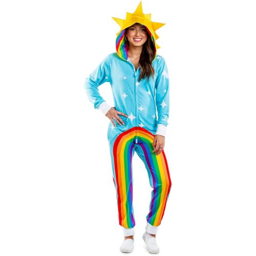  할로윈 용품Tipsy Elvess Womens Rainbow Power Stance Costume - Funny Multicolored Halloween Jumpsuit