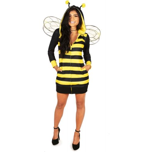  할로윈 용품Tipsy Elves’ Womens Queen Bee Costume Dress - Black and Yellow Insect Halloween Outfit