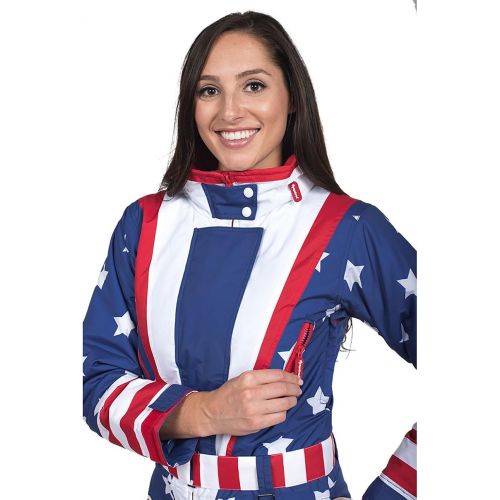  Tipsy+Elves Tipsy Elves Womens Brand New American Flag Patriotic Ski Suit - Retro 80s Inspired USA Snow Suit for Female