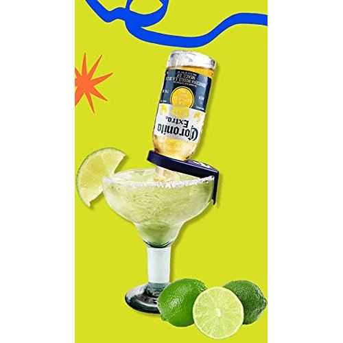  [아마존베스트]Tipsy Umbrella Corona-Rita Margarita Holder - Set of 4 Yellow/Blue (Blue)