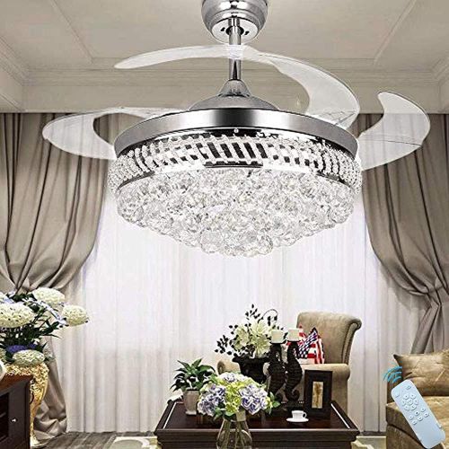  TiptonLight 42 inch Ceiling Fan Indoor with Light and Remote,Bladeless Ceiling Fan,Ceiling Fans Retractable Blades Bedroom Ceiling Fan with Lights and Remote Control for Living Room Dining Roo