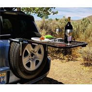 Tire Table Vehicle Tire-Mounted Steel Camping, Travel, Tailgating and Outdoor Work Table