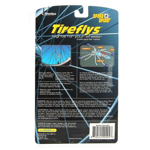  TireFlys Tireflys Spoke Spider Motion Activated Bicycle Light- SilverRed