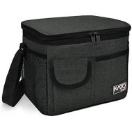 [아마존베스트]Insulated Lunch Box for Women Men, Leakproof Thermal Reusable Lunch Bag with 4 Pockets for Adult & Kids, Lunch Bag Cooler Tote for Office Work by Tirrinia, Black