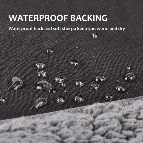  [아마존베스트]Tirrinia Outdoors Waterproof Throw Blanket, 51”x 59” Sherpa Fleece Stadium Windproof Mat for Traveling, Camping, Hiking, Football - Machine Washable