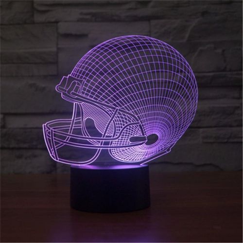  Tiscen 3D Illusion Night Light, LED Table Desk Lamps, Football Helmet Nightlights, 7 Colors USB Charge Lighting Bedroom Home Decoration for Kids Bedroom