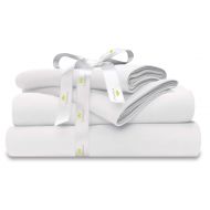 Tissaj Organic Cotton Bed Sheets Set - 500TC California King Size Ultra White - 4 Piece Bedding - 100% GOTS Certified Extra Long Staple, Soft Sateen Weave Bedsheets - Fits 15 Deep Pocket