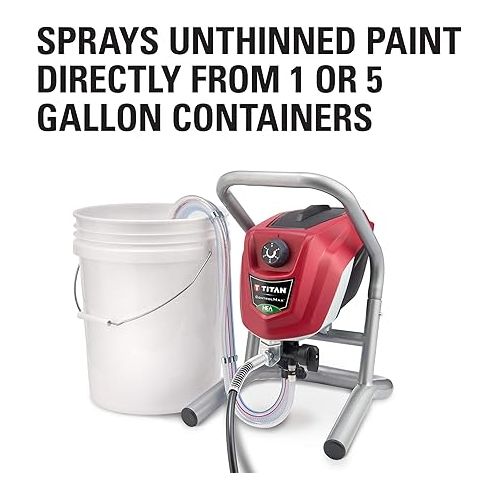  Titan Tool 0580009 ControlMax 1700 High Efficiency Airless Paint Sprayer, HEA technology decreases overspray by up to 55% while delivering softer spray