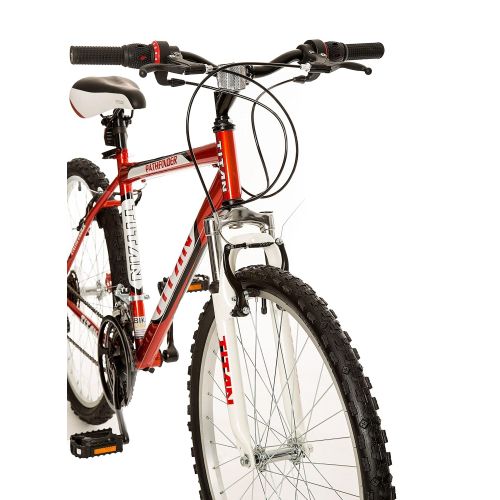  Titan Pathfinder Mens 18-Speed All Terrain Mountain Bike with Front Shock Suspension