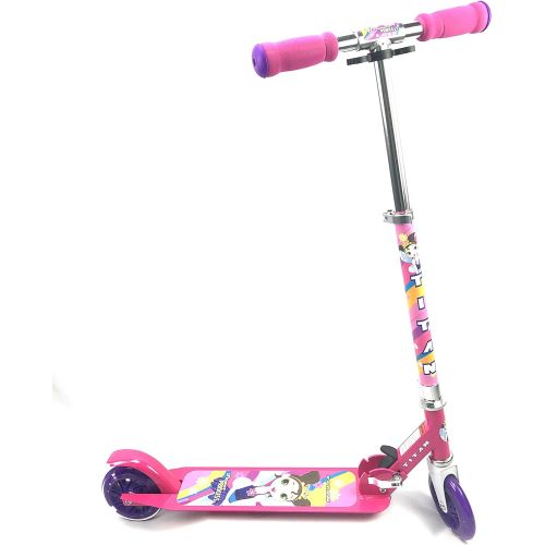  TITAN Flower Princess Folding Aluminum Girls Folding Kick Scooter with LED Light Up Wheels (Age 5+), Pink